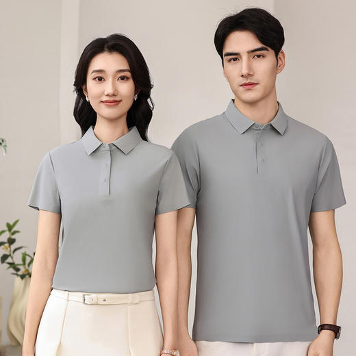 男女同款商务高端飞乐条防晒锦纶无痕170g40D翻领polo衫短袖 商品图4