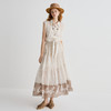 谜底连衣裙无袖女2025夏新品复古风通勤拼接合身X型长裙252ML0606 商品缩略图0