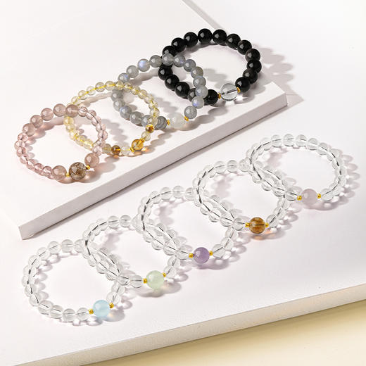 周六福水晶手串男女白水晶狂想曲黄水晶招财生日礼物 商品图2