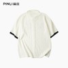 PINLI品立2025夏季新款双鸟贴布绣针织衬衫男士潮牌宽松短袖衬衣B252113063 商品缩略图1