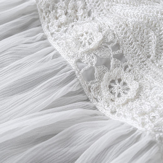 【林栖设计小店】【手工钩花】桑蚕丝吊带背心拼飞片2025夏季新品花边上衣1952349 商品图3