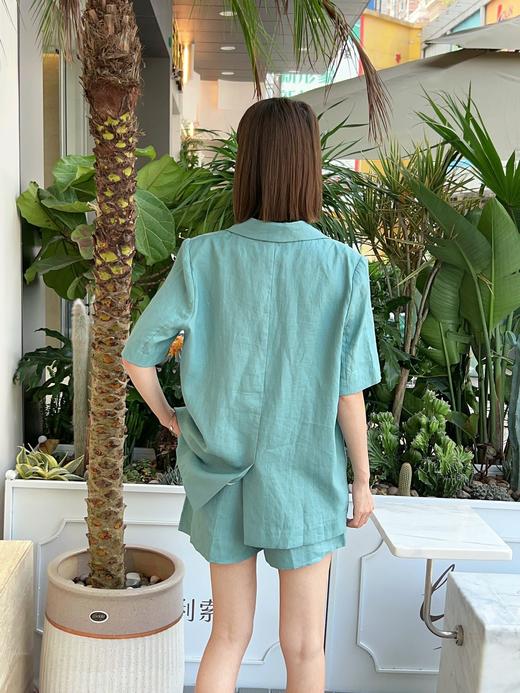 335439#亚麻短袖西装套装 商品图2