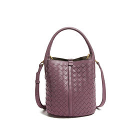 【预售3天】2025新款女包手工编织包包百搭纯色水桶包女士休闲单肩斜挎包CN1666