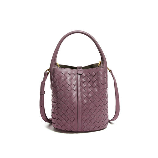 【预售3天】2025新款女包手工编织包包百搭纯色水桶包女士休闲单肩斜挎包CN1666 商品图0