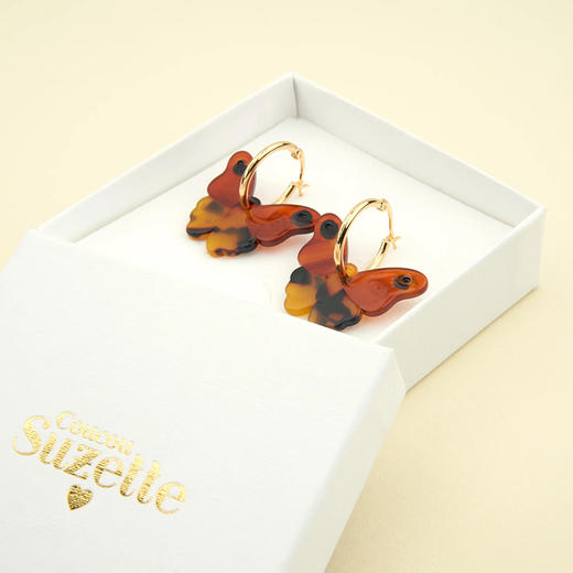 北京仓｜Coucou Suzette-Moth-琥珀色蝴蝶 耳环［法国设计师］ 商品图3