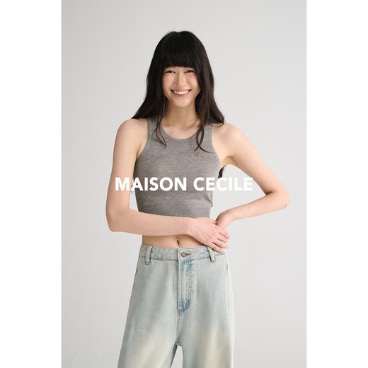 MAISON CECILE 两色/天丝亚麻混纺松弛显瘦针织开衫/无袖背心 商品图2