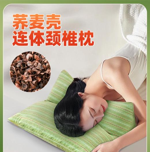 荞麦枕头三角颈椎枕家用单人菱形荞麦壳护颈枕可拆卸枕艾草连体枕 商品图0