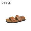 Dfuse迪芙斯2025夏季新款复古拖鞋布洛克勃肯鞋双条带凉拖女鞋DFD2110055 商品缩略图6