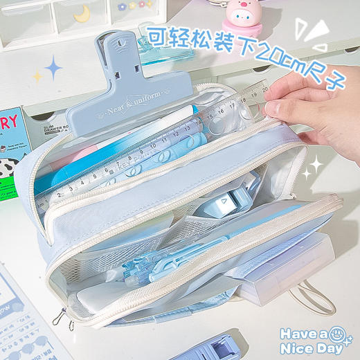 【超大容量+送40件文具】🔥女生必备小众高颜值笔袋，收纳神器不撞款！🎨芋泥紫/奶酪黄/抹茶绿任你选✨原创笔袋 女生新款超火笔盒 学生铅笔盒小众不撞款文具盒笔袋  商品图3