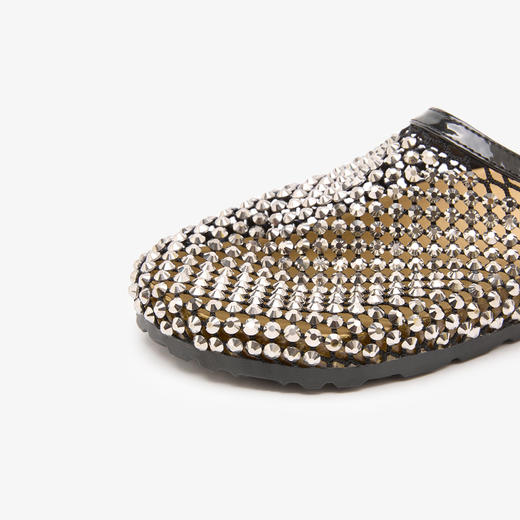 西遇夏季镂空半拖鞋女新款水钻网面一脚蹬包头外穿勃肯凉拖鞋V1156752 商品图5