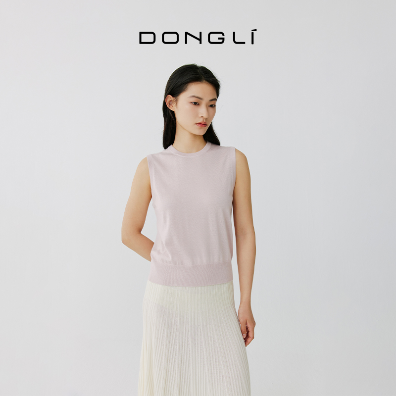 东黎 • 岛屿假日—云端芭蕾 桑蚕丝山羊绒女士春夏女士精纺背心 5149