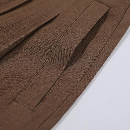 谜底半身裙女2025夏季新品通勤简约高开叉宽松A型长半裙252MB0538 商品图3