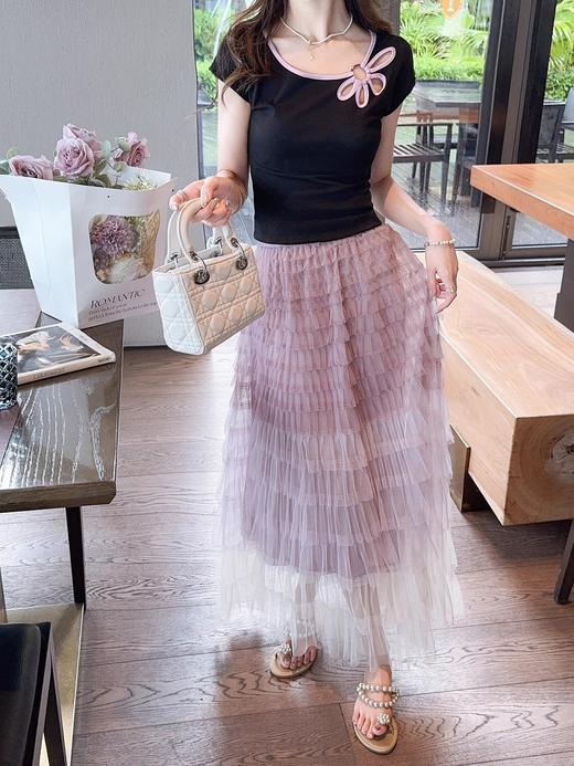 张心子【雏菊镂空T】夏日镂空显瘦收腰气质T恤上衣 U2505032 商品图4