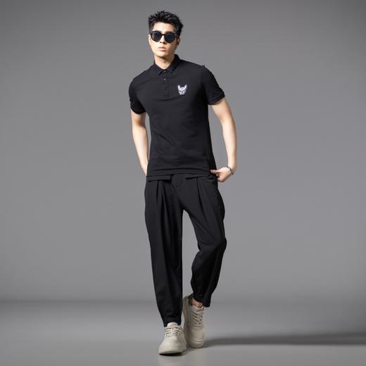 PINLI品立2025夏季新款贴布绣小狗修身POLO衫商务休闲短袖男上衣BG252112086 商品图4