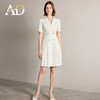 AD女士夏季连衣裙2025新款金属双排扣米色短袖西装裙 商品缩略图2