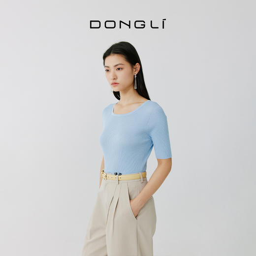 东黎 • 岛屿假日-万能公式 桑蚕丝山羊绒全成型圆领半袖 4549 商品图6