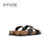 Dfuse迪芙斯2025夏季新款复古拖鞋布洛克勃肯鞋双条带凉拖女鞋DFD2110055 商品缩略图13
