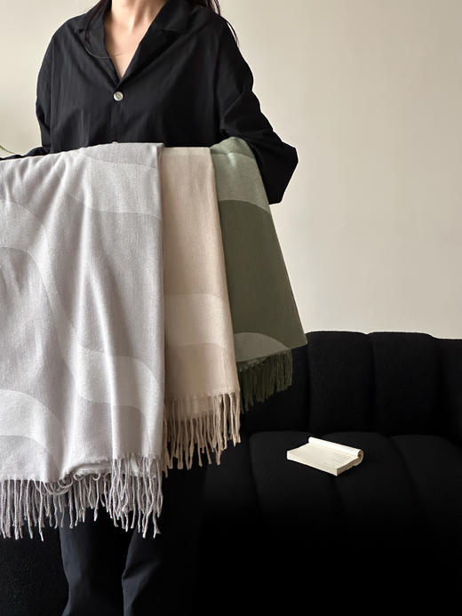 自然醒百搭时尚沙发毯样板间搭毯床尾毯航空流苏毯卧室披肩毯办公室午睡毯轻奢高级感百搭盖毯MT 商品图13