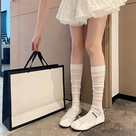 【夏季薄款软糯小腿袜】小腿袜子吸汗透气高筒靴子堆堆袜 夏季甜美芭蕾风长筒洛丽塔JK袜。ry 商品图3