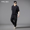 PINLI品立2025夏季新款男潮牌宽松九分裤百搭时尚黑色束脚休闲裤B252117075 商品缩略图1