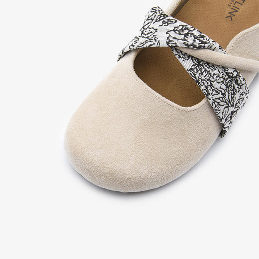 西遇厚底勃肯鞋女新款法式仙女风外穿拖鞋内增高包头半拖K1156813 商品图5