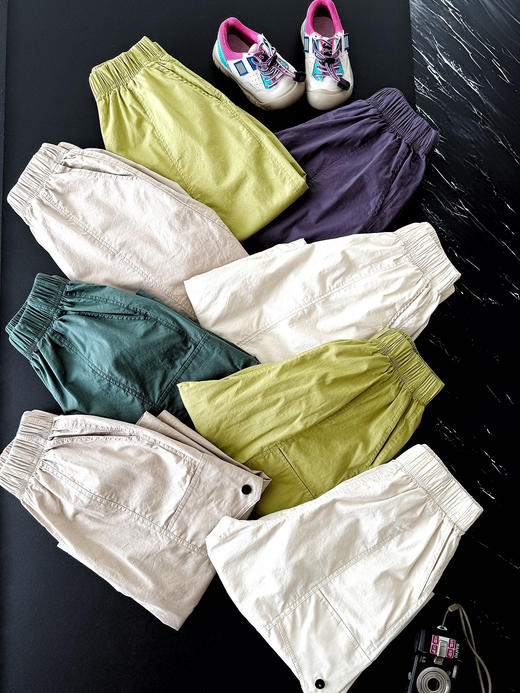 【简作-纯棉多巴胺裤子系列】外贸牛货🐮👍真正的进口面料⚠仅此一批定染纱线🆕微皱肌理感，透气同时还能保持柔软‼️ ✅外贸厂整单库存 根据原版定染的一批⚠  2款山系皱褶七分裤 商品图3