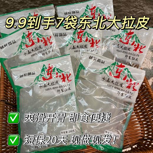 💰9.9秒杀7袋【东北水晶大拉皮】🆘救命！这大拉皮会💥蹦迪！🌟 更是懂拿捏味蕾的！滑溜溜的像在舌尖跳芭蕾，麻酱一拌香到邻居来敲门！ 商品图0