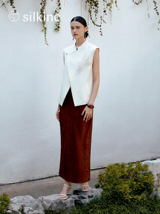 丝所｜S23N001 惊鸿斜襟马甲［ 黑A  / 白B  ] 商品图8