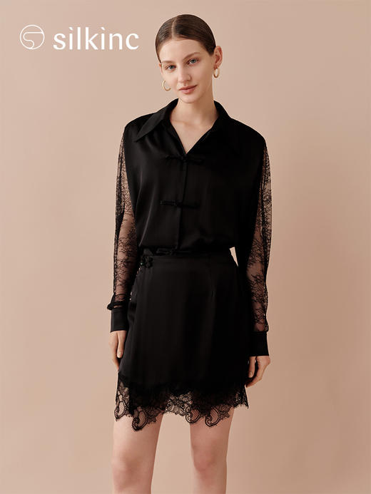 丝所｜24W021A 蕾丝短裙［ 黑 ] 商品图8