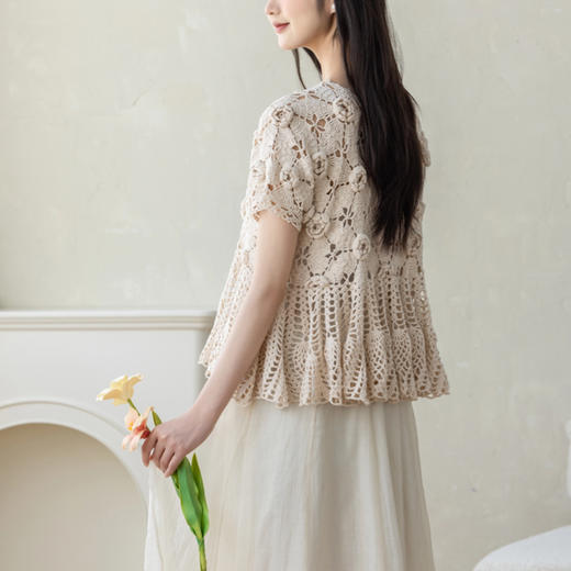 苏苏姐家蔷薇轻语钩花上衣手工diy钩针编织棉麻毛线团材料包 商品图3