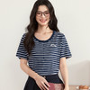【积分换购不退货】【特惠不退货】诗凡黎圆领条纹T恤2024夏新款洋气短袖上衣3F5200521 商品缩略图0