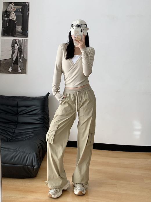 立体版型！显瘦显高!!!【lu家DanceStudio直筒休闲口袋工装神裤】万众瞩目的工装裤来啦～褶皱面料，轻薄透气，夏天穿也不闷，上身很轻！重点显腿长显瘦!!! 商品图4