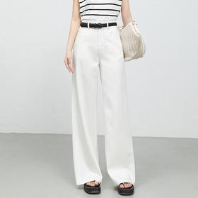 「高货rg」全新升级【铂金会员165/天猫219/差价54】(05413)洛诗琳白色中高腰阔腿牛仔裤2025夏新款天丝棉显瘦阔腿裤