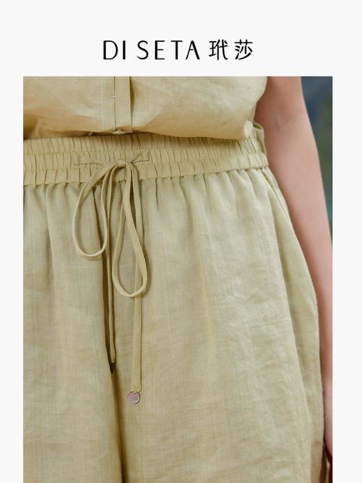 玳莎宽松苎麻短裤女2025年夏季新款薄款休闲百搭直筒松紧腰裤子 FB36104 商品图1