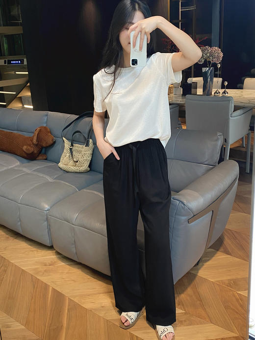 高腰阔腿版型 清凉宽松长裤 柔软舒适 垂顺有型 透气丝滑 轻薄不闷汗 商品图8