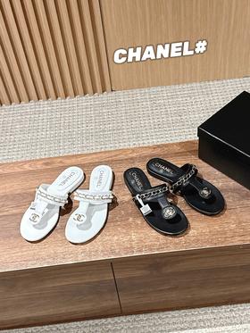 香奈儿 新款链条夹趾双C扣人字拖鞋（HC）
