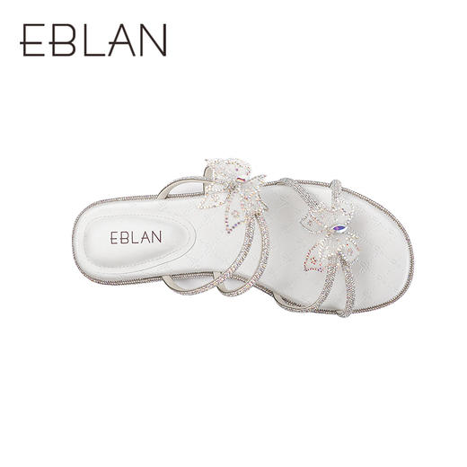 伊伴夏季网面烫钻蝴蝶星光钻带凉鞋B25360902 商品图2