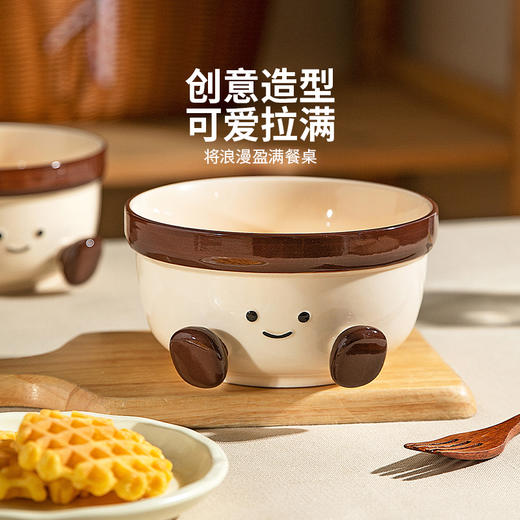 摩登主妇可爱泡面碗带盖面碗家用餐具陶瓷汤碗个人专用方便面大碗 商品图2