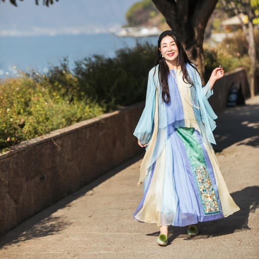 【林栖设计小店】冰清玉洁真丝改良马面裙绣花新中式2025夏季新品桑蚕丝半身裙女1952018 商品图1