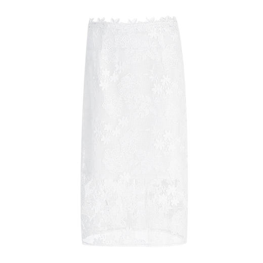 EITIE爱特爱夏季新款高腰包臀显瘦优雅温柔气质白色蕾丝半身裙7806517 商品图5