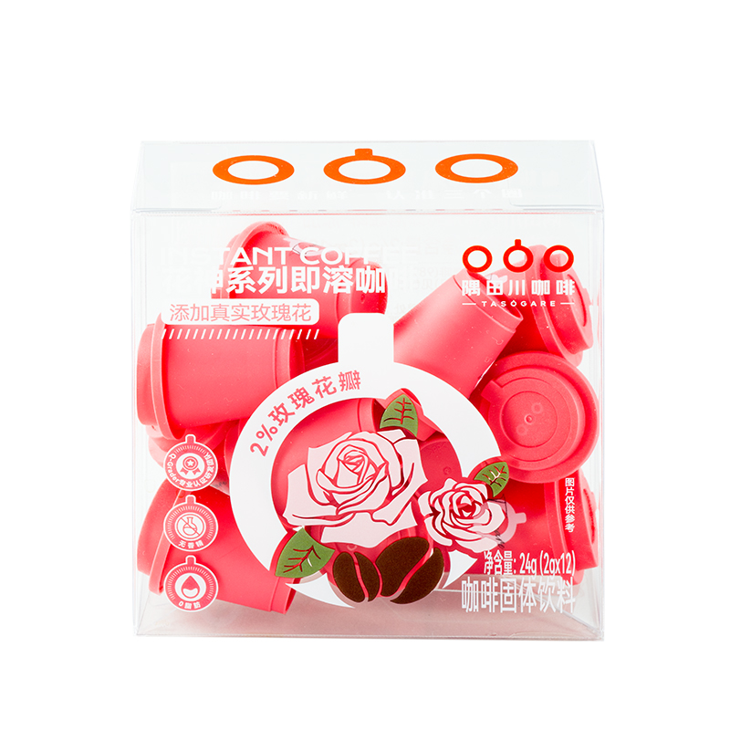 【花咖系列】隅田川玫瑰冻干速溶即溶咖啡深度烘焙0脂肪黑咖啡冷热即溶2g*12杯