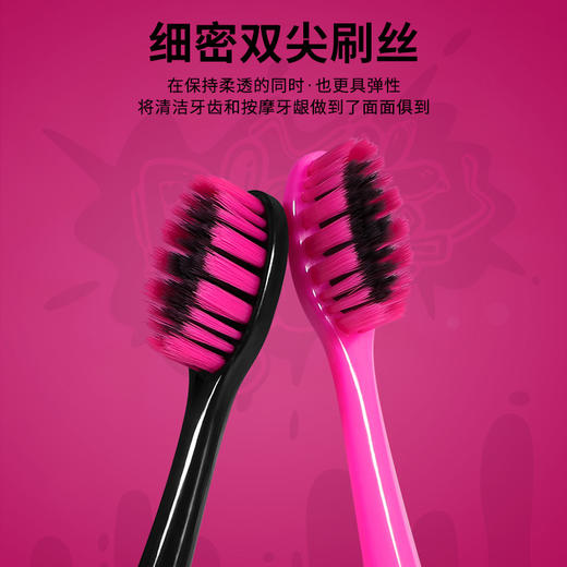 【礼盒装】新款多巴胺黑粉软毛牙刷简约防滑小头牙刷情侣牙刷 商品图1
