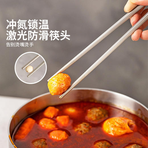 摩登主妇不锈钢钛合金筷子家用高档抗菌防霉轻奢高级感食品级筷子 商品图2