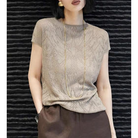 SMZ19023别致洋气短袖t恤夏季小众设计感提花减龄正肩上衣百搭小衫女