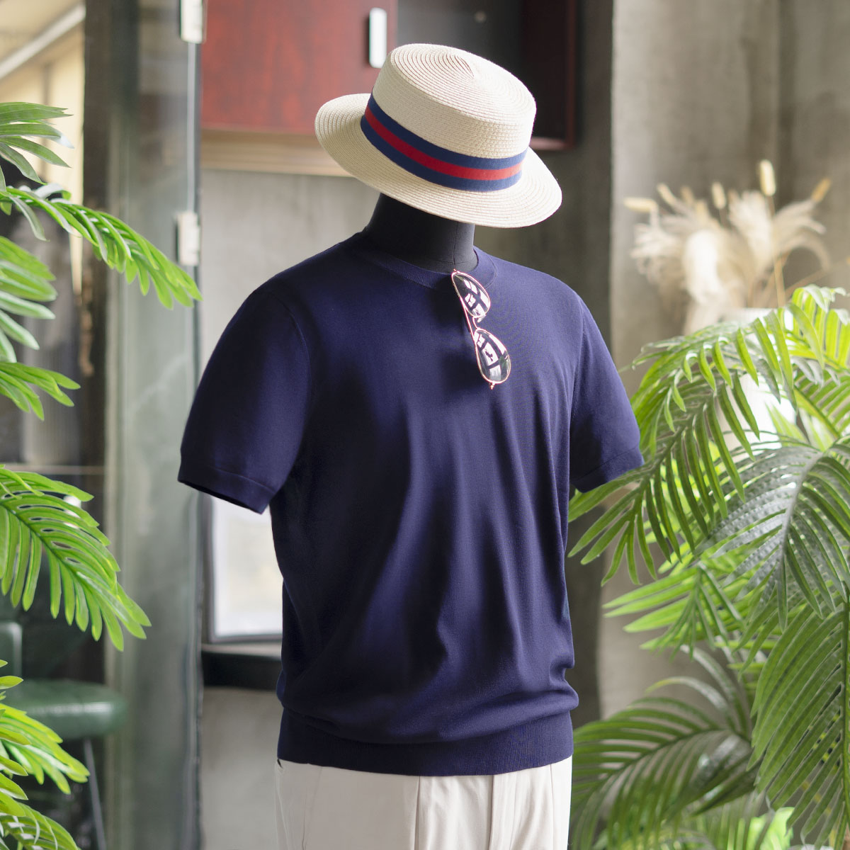 男士夏日绅士高级 丝棉V领polo/T恤衫 / 亨利衫短袖  三款多色可选