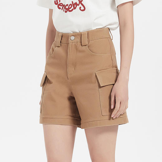 【2件9折】【Petit Bari】(多色)工装口袋阔腿短裤运动阔腿裤休闲 商品图0