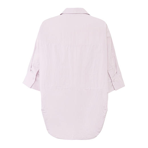 【2件9折】【Petit Bari】(多色)高阶气质箱型翻领V领短袖衬衫 商品图5