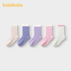 巴拉巴拉儿童袜子男童中筒袜女童学生袜基础打底柔弹不勒脚五双装 商品缩略图2