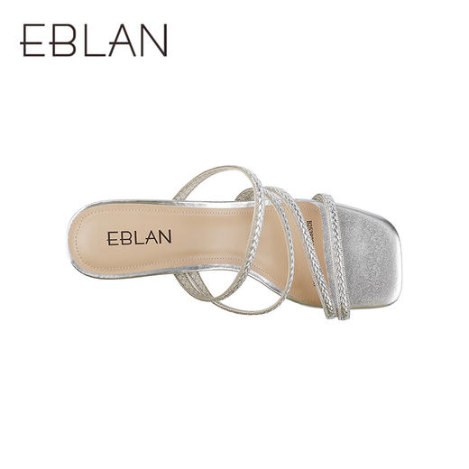 伊伴夏季趣味编织条带鞋面复古设计知性方头凉鞋B25382361 商品图2