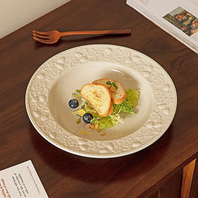 摩登主妇浮雕餐具盘子家用菜盘2025新款高颜值草帽盘鱼盘法式餐盘